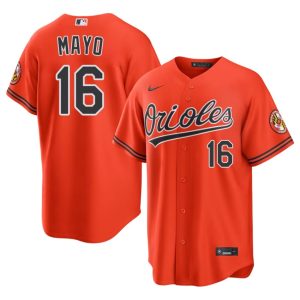 Coby Mayo O's Mens #16 New Orange Jerseys 836905-552