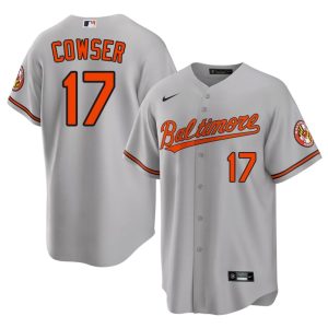 Colton Cowser Birds Embroidery #17 Men's Gray Jerseys 165954-856