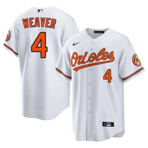 Earl Weaver BAL Men's Replica #4 White Jersey 453293-313