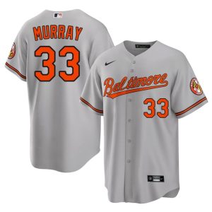 Eddie Murray Birdland #33 Men's Replica Gray Jersey 301099-713