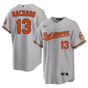 Manny Machado Birdland #13 Official Mens Gray Jerseys 974497-452