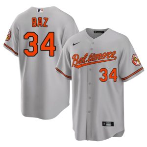 Shane Baz The Birds Mens 2026-27 #34 Gray Jerseys 404498-868