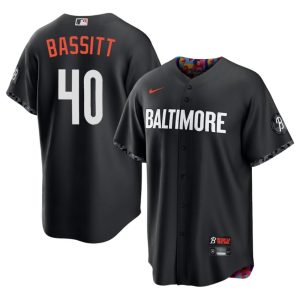 Chris Bassitt Orange Birds MLB City Connect #40 Mens Black Jerseys 863357-559