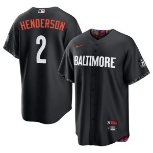 Gunnar Henderson BAL O's 2026-27 #2 City Connect Men's Black Jerseys 693181-801