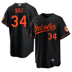 Shane Baz BAL O's Player Men's #34 Black Jerseys 229698-115