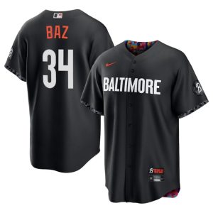 Shane Baz Baltimore Orioles Popular City Connect Men #34 Black Jerseys 608269-752