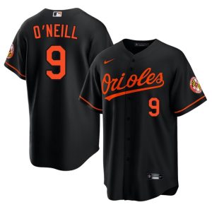 Tyler O'Neill O's Men's Official #9 Black Jersey 945672-962