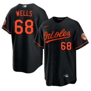 Tyler Wells Baltimore O's Game #68 Men's Black Jersey 818741-662