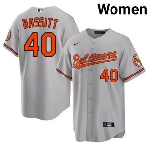 Chris Bassitt The Birds Women's Stitched #40 Gray Jersey 491147-255