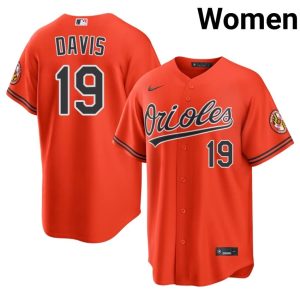 Chris Davis O's Women #19 Player Orange Jerseys 350890-659