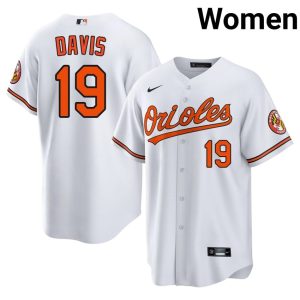 Chris Davis Orange Birds #19 Womens New White Jersey 239954-458