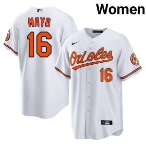 Coby Mayo Baltimore #16 Womens MLB White Jersey 836868-324