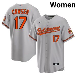 Colton Cowser Orioles Player #17 Women Gray Jerseys 151081-544