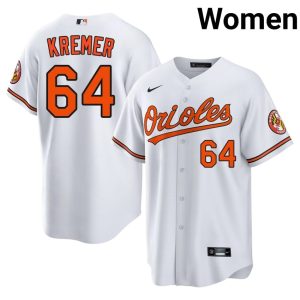 Dean Kremer Orioles #64 Embroidery Womens White Jerseys 684866-328