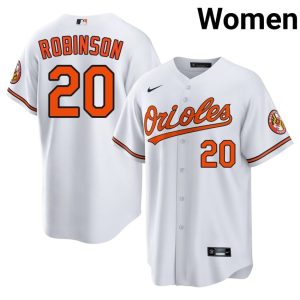 Frank Robinson BAL O's #20 Women Popular White Jersey 494973-960