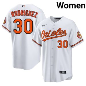 Grayson Rodriguez Baltimore Orioles Womens #30 Embroidery White Jerseys 107852-143