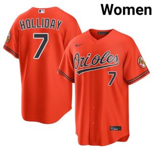 Jackson Holliday The Birds Stitched Womens #7 Orange Jersey 137493-696
