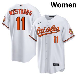 Jordan Westburg BAL O's #11 Women's Limited White Jersey 725194-127