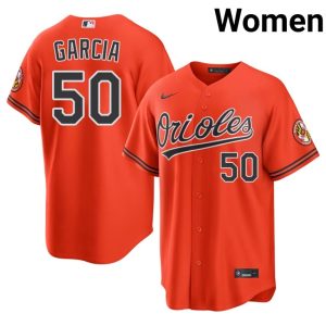 Rico Garcia Orange Birds #50 Womens New Orange Jerseys 960333-861