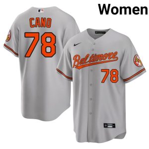 Yennier Cano Baltimore Orioles Embroidery #78 Women's Gray Jersey 444980-544