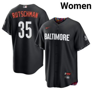 Adley Rutschman Birds City Connect Player Womens #35 Black Jerseys 485593-172