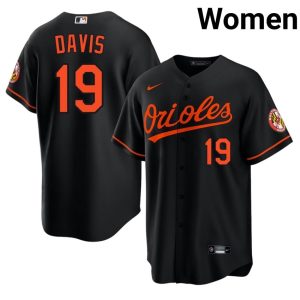 Chris Davis BAL O's 2026-27 Women #19 Black Jersey 958996-405