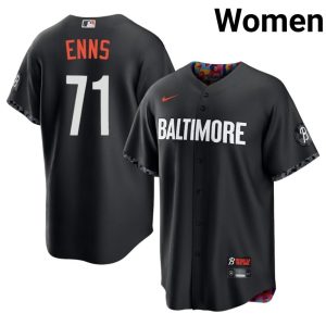 Dietrich Enns Baltimore O's Womens City Connect Embroidery #71 Black Jersey 396856-621