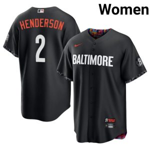 Gunnar Henderson Orange Birds #2 City Connect Women's MLB Black Jersey 748287-671