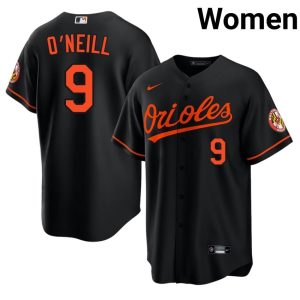 Tyler O'Neill The Birds #9 Womens Stitched Black Jerseys 305987-176