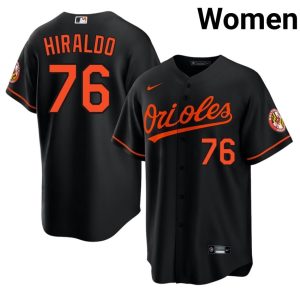 Yaramil Hiraldo O's Womens Official #76 Black Jerseys 822217-246
