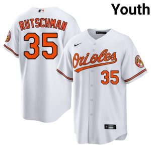Adley Rutschman The Birds Youth MLB #35 White Jersey 400260-963