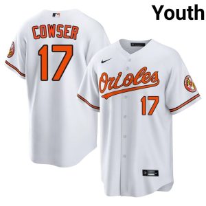 Colton Cowser Birdland Youth #17 MLB White Jersey 441135-558