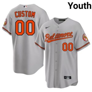 Custom O's #00 Authentic Youth Gray Jersey 316238-549