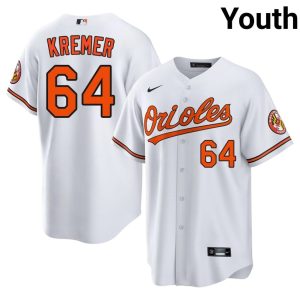 Dean Kremer O's #64 2026 Youth White Jersey 864087-387