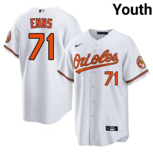 Dietrich Enns BAL O's #71 Youth New White Jersey 372921-430