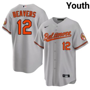 Dylan Beavers Orioles #12 Youth Player Gray Jersey 527943-440