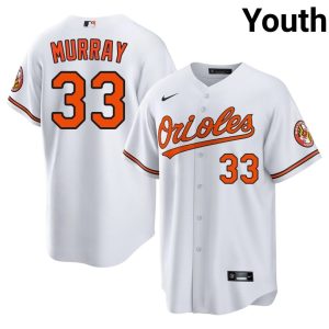 Eddie Murray Baltimore O's Replica #33 Youth White Jersey 497344-474