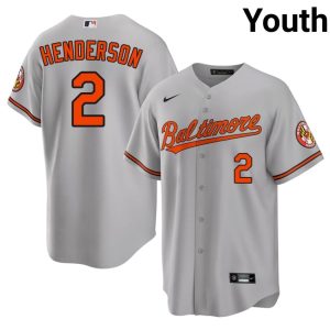Gunnar Henderson BAL Orioles #2 Youth Stitched Gray Jersey 698577-410