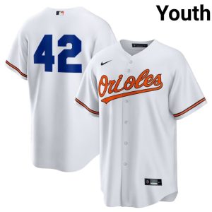 Jackie Robinson Day Baltimore Orioles #42 Popular Youth White Jerseys 722575-747