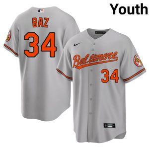 Shane Baz Baltimore Player #34 Youth Gray Jerseys 258676-910