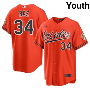 Shane Baz The Birds Youth Popular #34 Orange Jerseys 940571-624