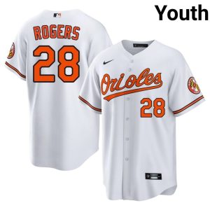 Trevor Rogers Baltimore Orioles #28 2026 Youth White Jersey 318793-812