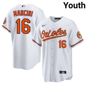 Trey Mancini Orange Birds #16 Replica Youth White Jerseys 223261-395