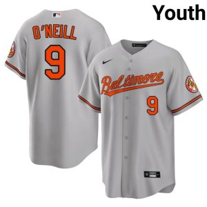Tyler O'Neill Birdland #9 Stitched Youth Gray Jersey 403942-185