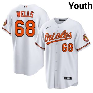 Tyler Wells BAL Orioles Youth New #68 White Jerseys 191184-866