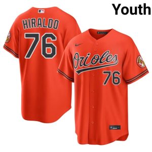 Yaramil Hiraldo The Birds #76 Authentic Youth Orange Jerseys 240684-461