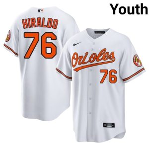 Yaramil Hiraldo Orioles 2026 #76 Youth White Jersey 413819-687