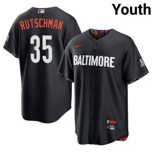 Adley Rutschman Birdland Embroidery City Connect Youth #35 Black Jersey 637711-809