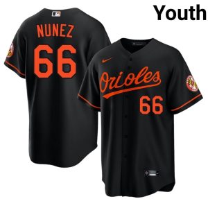 Anthony Nunez Orange Birds Youth Authentic #66 Black Jerseys 822800-354