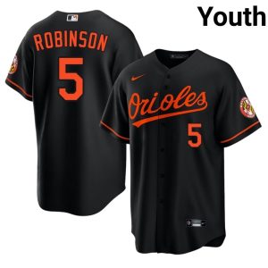 Brooks Robinson Orioles #5 Player Youth Black Jerseys 794008-917